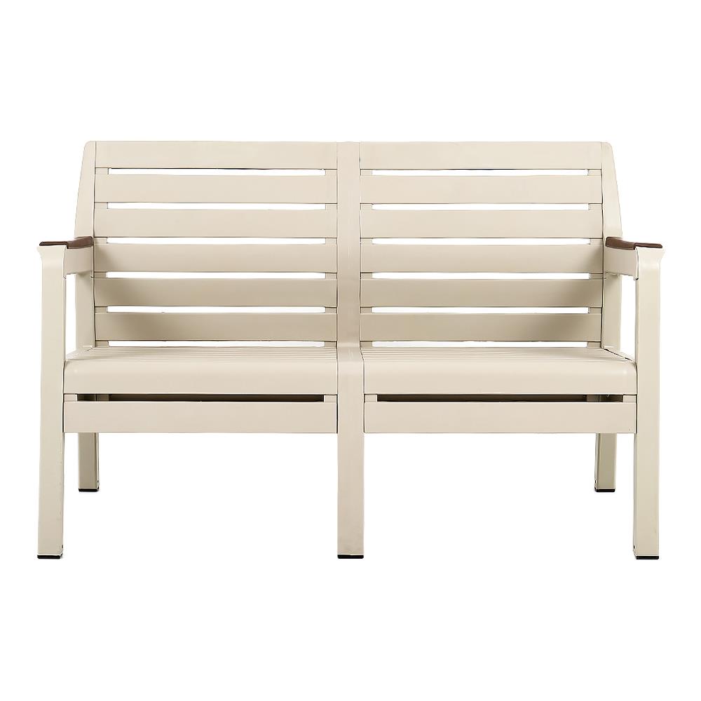 ม้านั่งพลาสติก 2 ที่นั่ง SPRING MONTANA สีเบจ