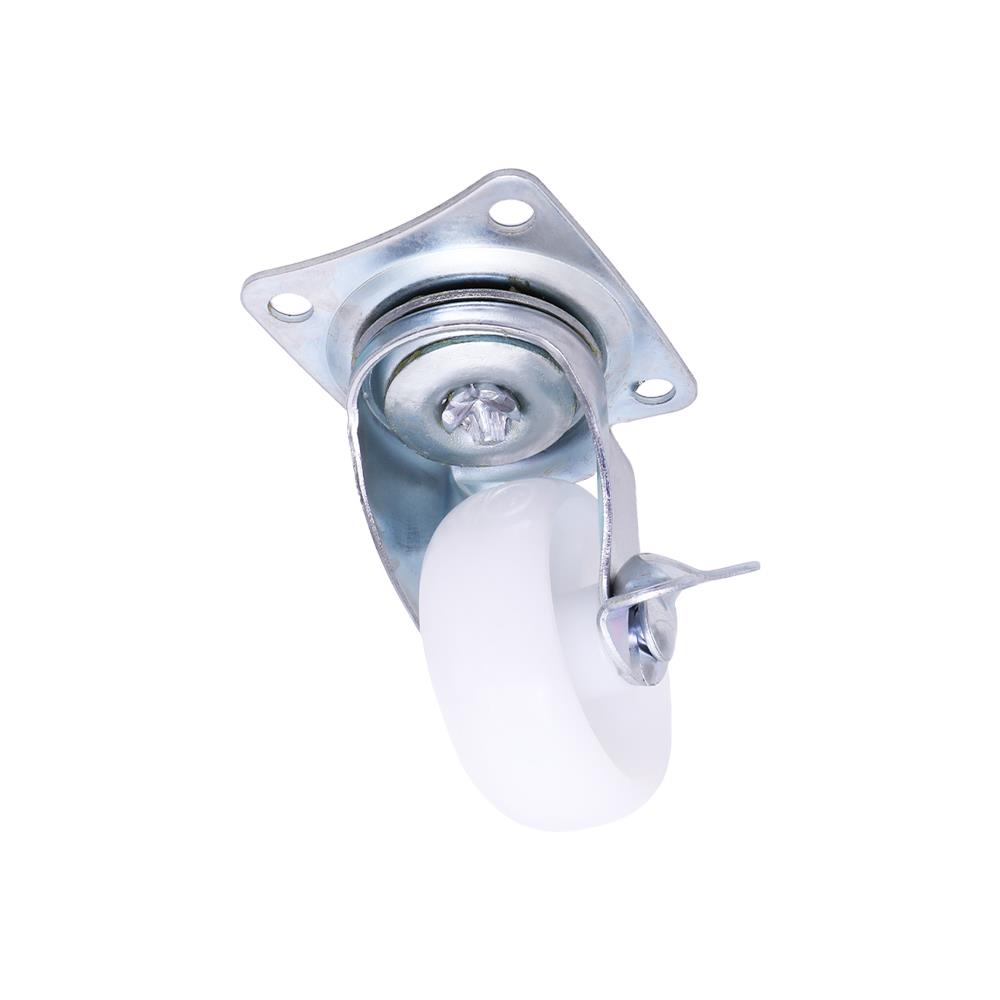 ลูกล้อไนลอน BY TORA แป้นหมุน มีเบรค สีขาว 2.5 นิ้ว แพ็ก 4 ชิ้น