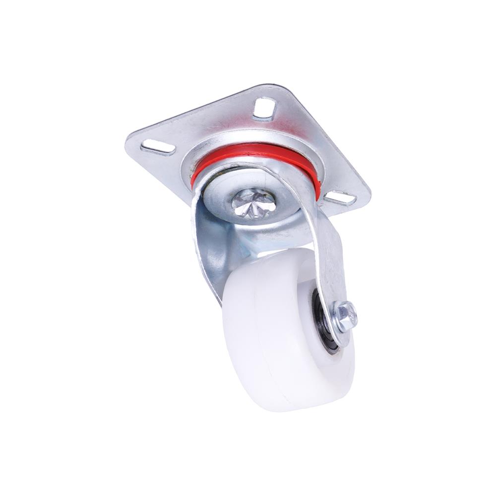 ลูกล้อไนลอน BY TORA แป้นหมุน ไม่มีเบรก 3 นิ้ว สีขาว