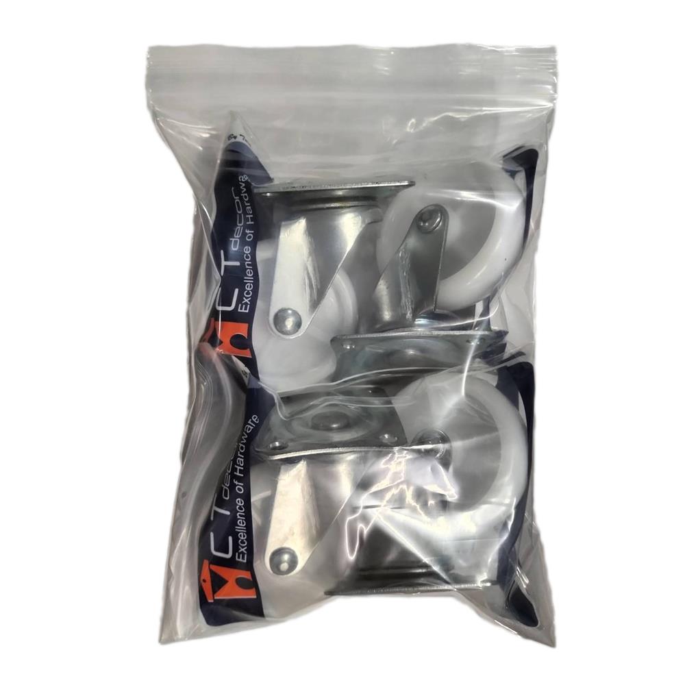 ลูกล้อไนลอน BY TORA แป้นหมุน 3 นิ้ว สีขาว แพ็ก 4 ชิ้น