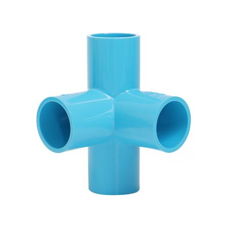 ข้อต่อสี่ทางตั้งฉาก PVC THAI PIPE  1 นิ้ว สีฟ้า_1