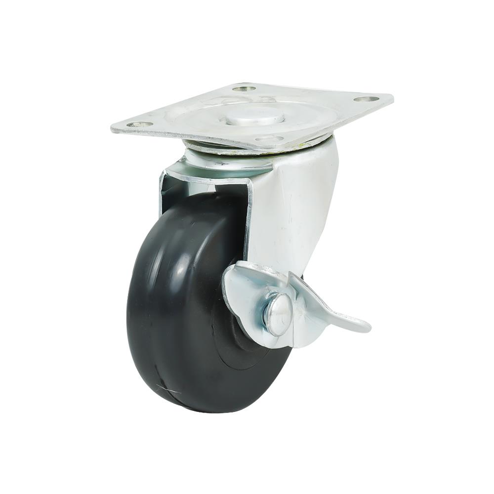 ลูกล้อ PVC BY TORA แป้นหมุน มีเบรค 2.5 นิ้ว แพ็ก 4 ชิ้น