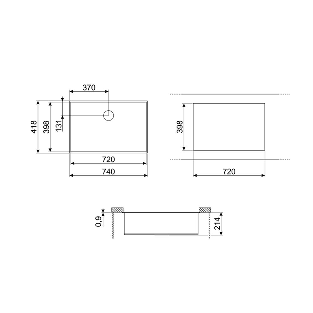 ซิงค์ฝัง 1 หลุม SMEG VSTQ72-2 SS สีเงิน