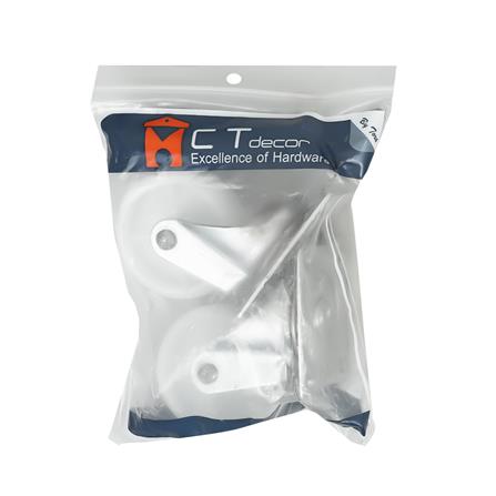 ลูกล้อไนลอน BY TORA แป้นหมุน 2.5 นิ้ว สีขาว แพ็ก 4 ชิ้น_2