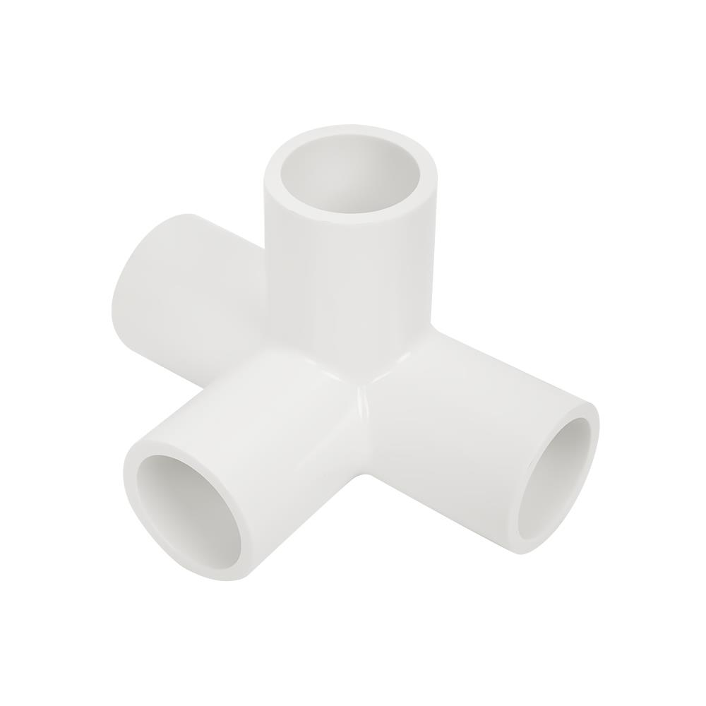 ข้อต่อสี่ทางตั้งฉาก PVC THAI PIPE 1/2 นิ้ว สีขาว