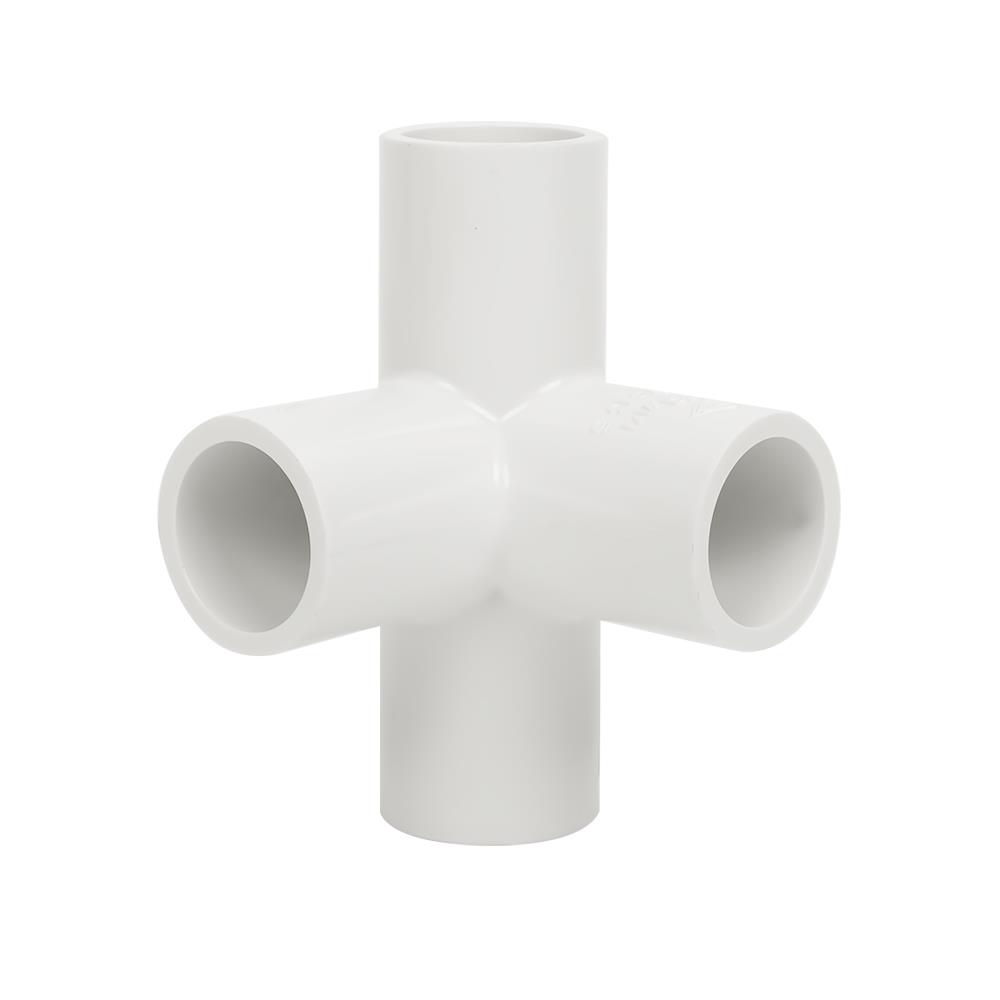 ข้อต่อสี่ทางตั้งฉาก PVC THAI PIPE 1/2 นิ้ว สีขาว