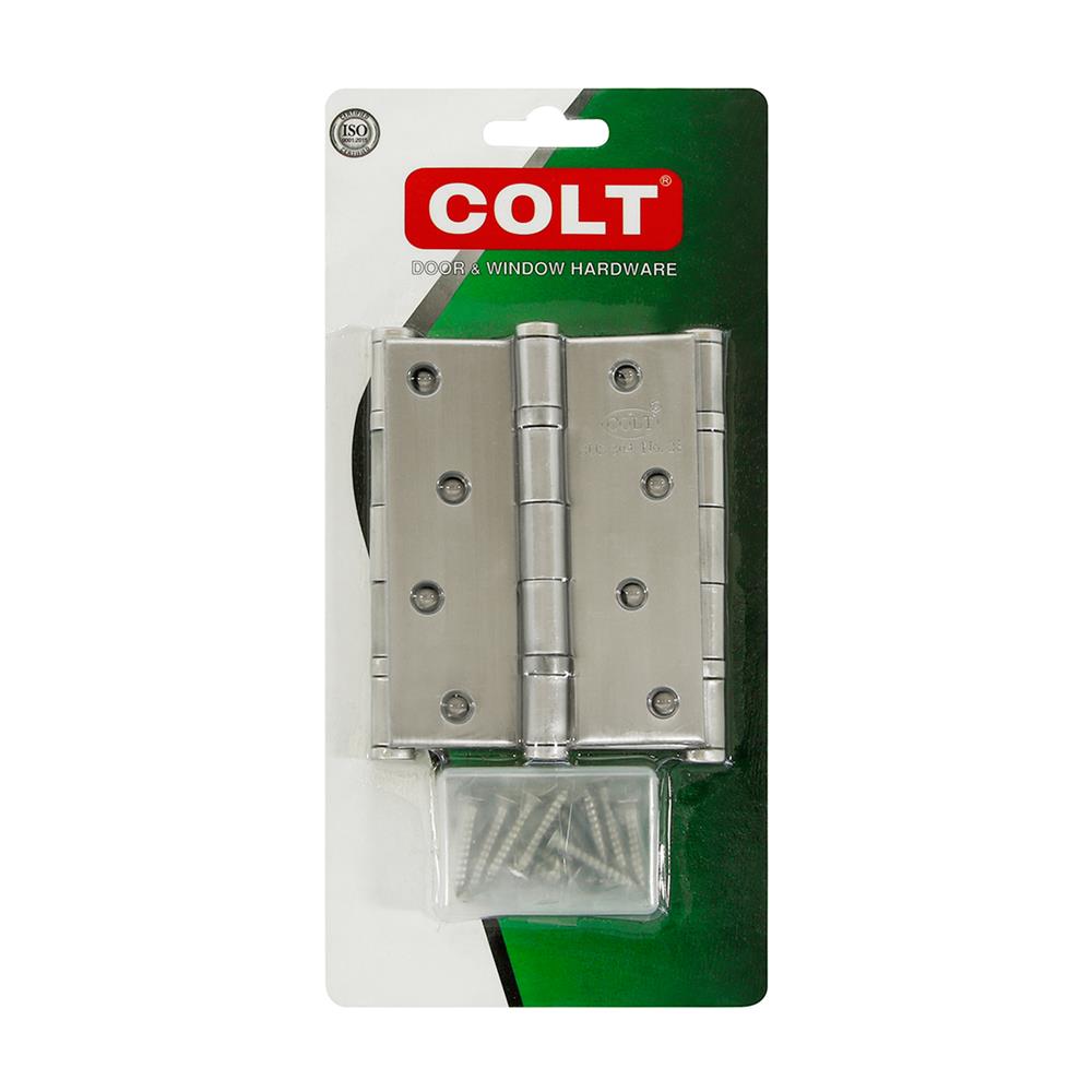 บานพับ 4X3 นิ้ว X 2 มม. COLT 28 สีสเตนเลส (แพ็ก 3 ชิ้น)