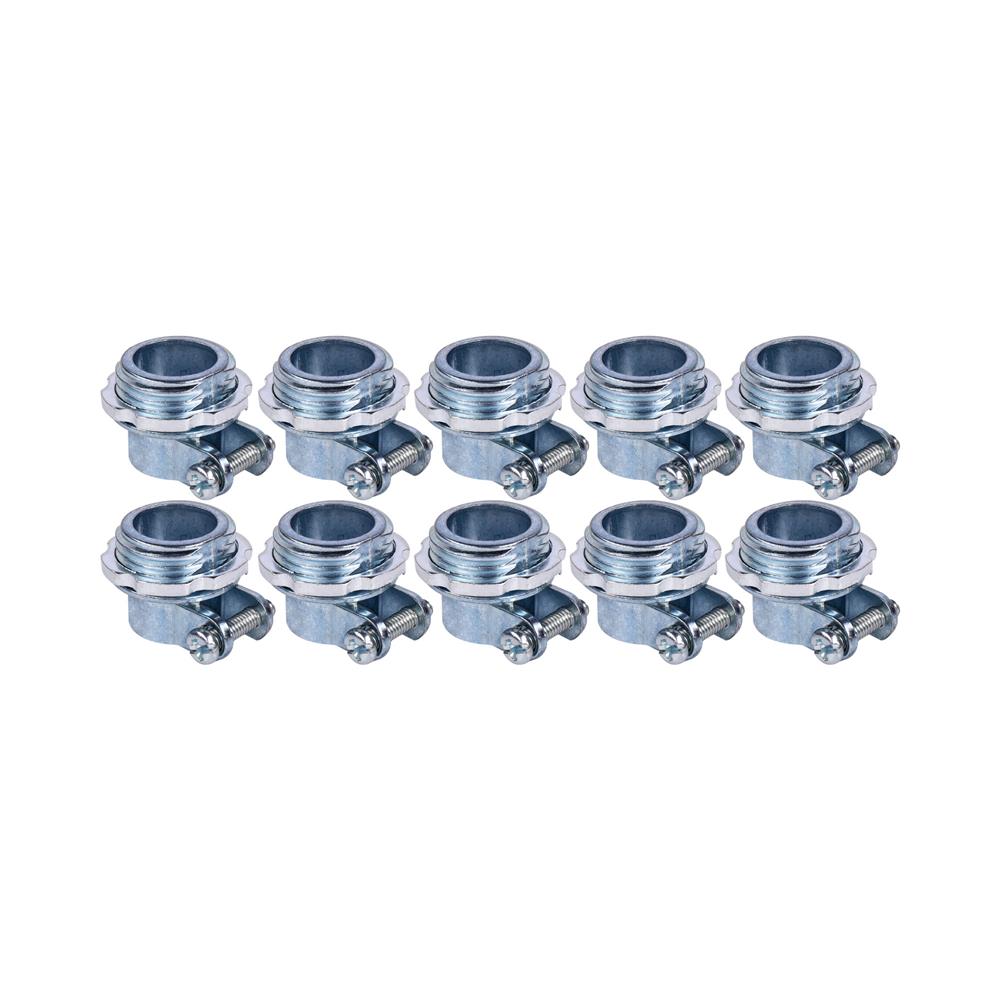 คอนเน็กเตอร์จับท่ออ่อนเหล็ก 1/2 นิ้ว 10 ชิ้น/แพ็ก