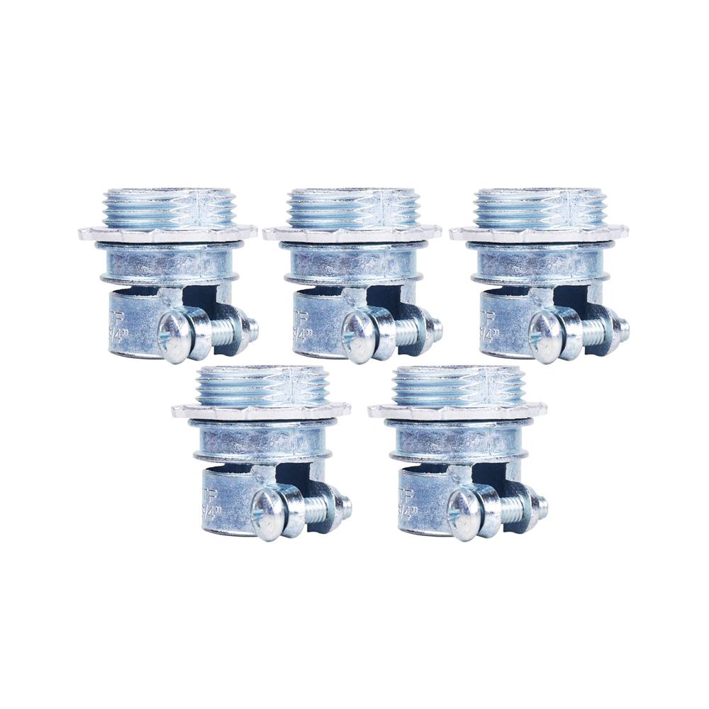 คอนเน็กเตอร์จับท่ออ่อนเหล็ก 3/4 นิ้ว 5 ชิ้น/แพ็ก