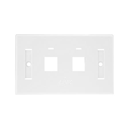 หน้ากาก RJ45 2 ช่อง มีป้ายชื่อ LINK US2002A สีขาว_0