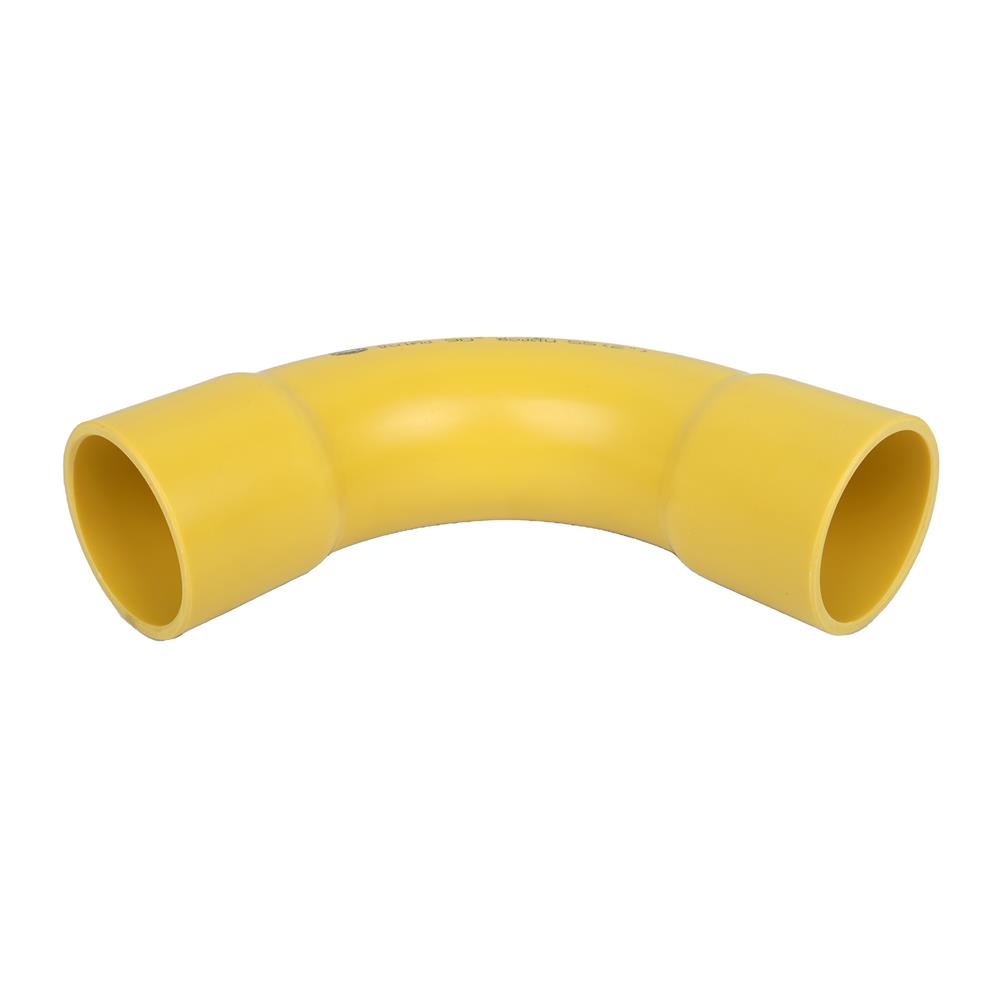 ข้อต่อโค้ง 90 องศา ช่วงสั้น ตราช้างNPI 2 นิ้ว สีเหลือง