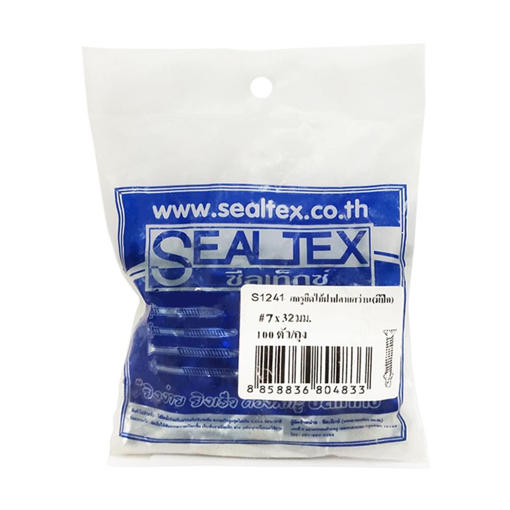 สกรูยึดไม้ฝาปลายสว่านมีปีก SEALTEX 7X32 มม. 100 ชิ้น