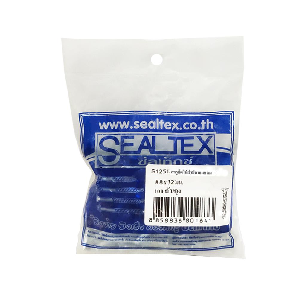 สกรูยึดไม้ฝา ปลายแหลม SEALTEX 8x32 มม. 100 ชิ้น