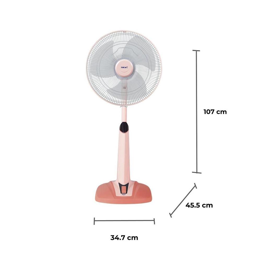 พัดลมสไลด์ 16นิ้ว HATARI HT-S16M7 สีพีช