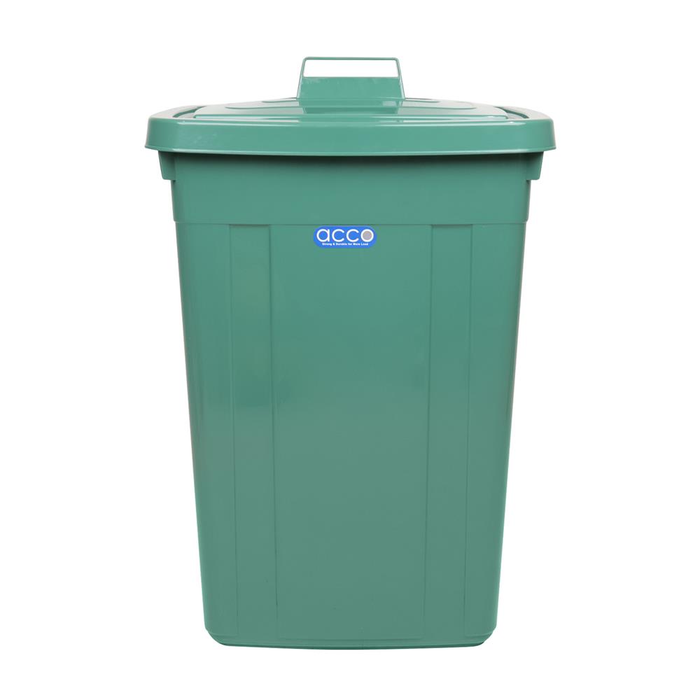 ถังขยะเหลี่ยม ฝาเปิด-ปิด ACCO 95L สีเขียว