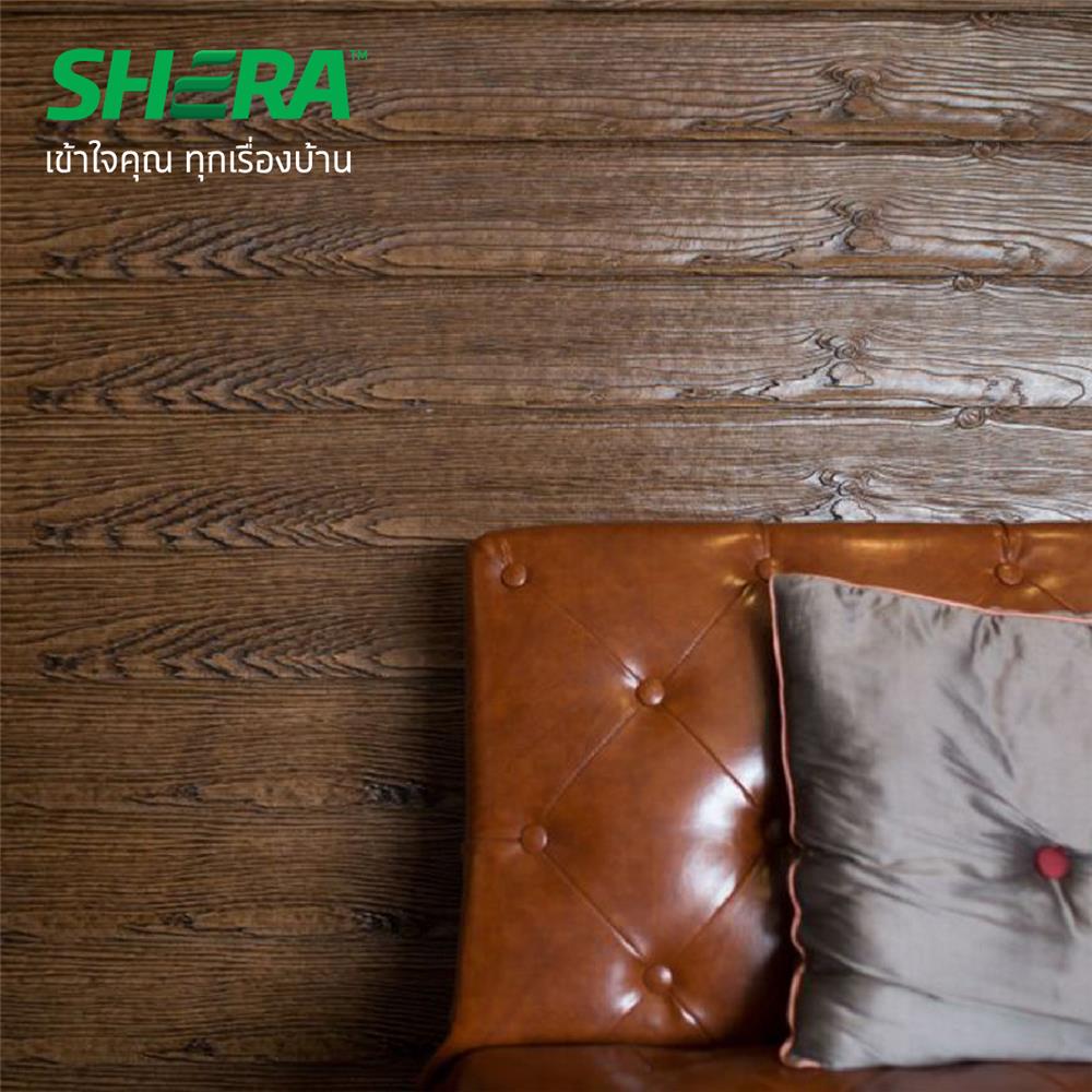 ไม้ฝา SHERA ลายสัก 15x400x0.8 ซม. สีน้ำตาลชายน์ไลท์