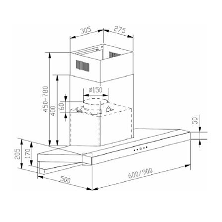 เครื่องดูดควันกระโจม TEKA DHA90TC 90ซม._2