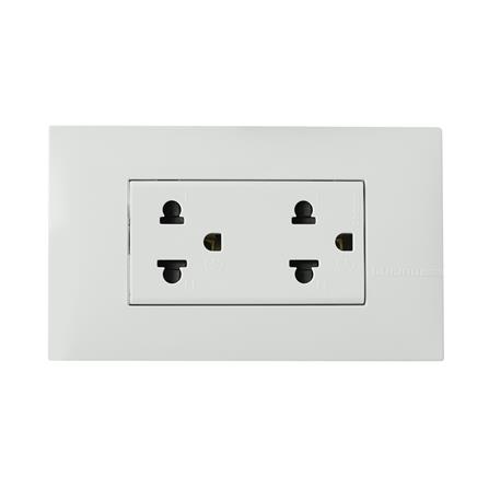 ชุดเต้ารับคู่ 3 ขา BTICINO SAE2125DBN สีขาว