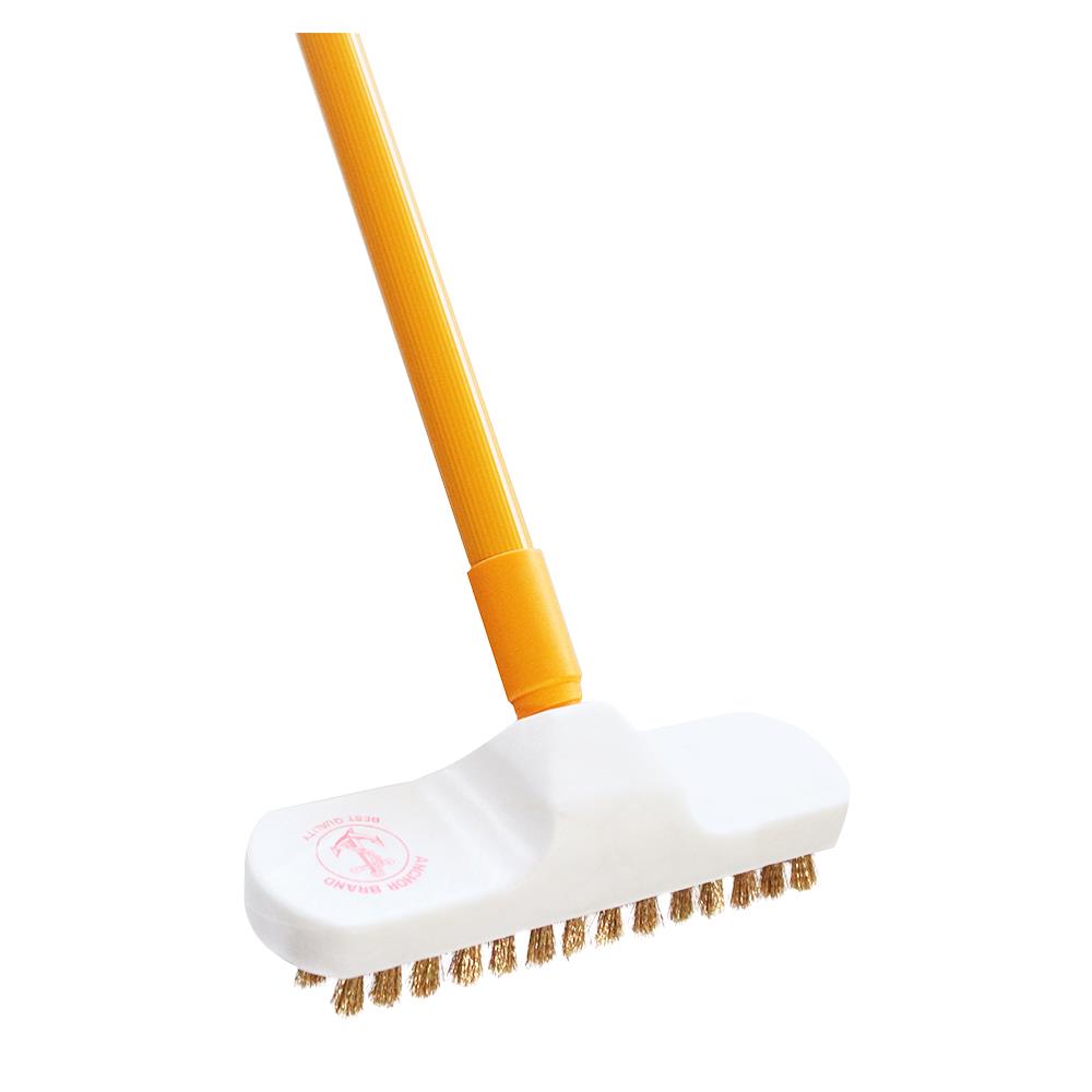 แปรงขัดพื้นบรูมทองเหลือง ตราสมอ 8 นิ้ว สีเหลือง