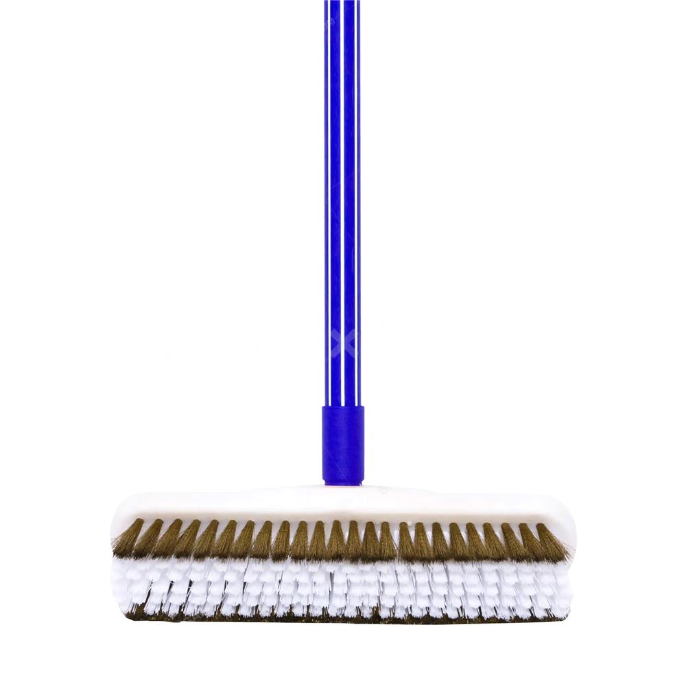 แปรงขัดพื้นทองเหลือง ตราสมอ ซุปเปอร์บิ๊ก 11 นิ้ว สีขาว/น้ำเงิน