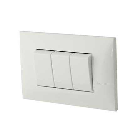 ชุดสวิตช์ 1 ทาง 3 ช่อง BTICINO SAE2001T3BN สีขาว_1