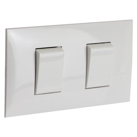 ชุดสวิตช์ 1 ทาง 2 ช่อง BTICINO SAE1200TBN สีขาว_1