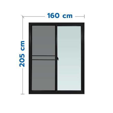 ประตูบานเลื่อน S-S มุ้ง WINDOW ASIA 160x205 ซม. สีดำ_0