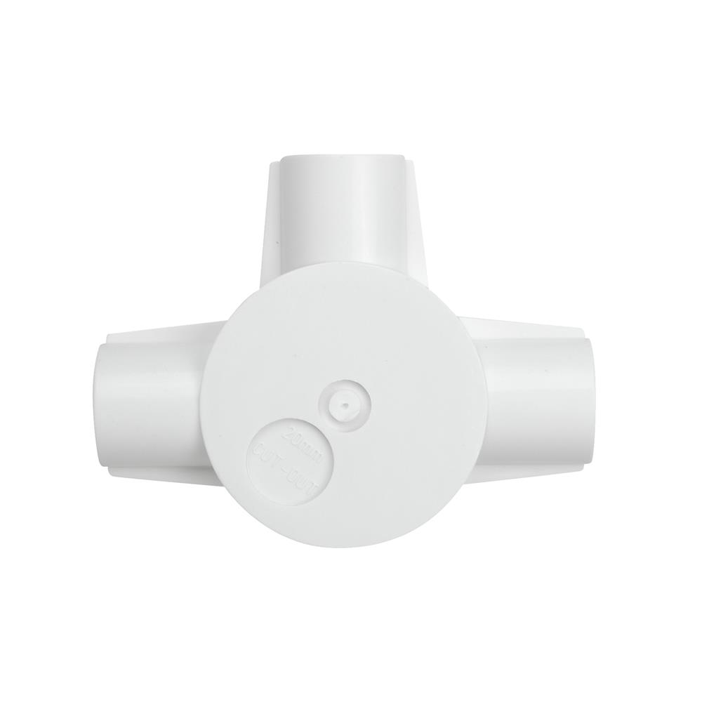 กล่องพักสาย 3 ทาง HACO 25 มม. CB253 สีขาว