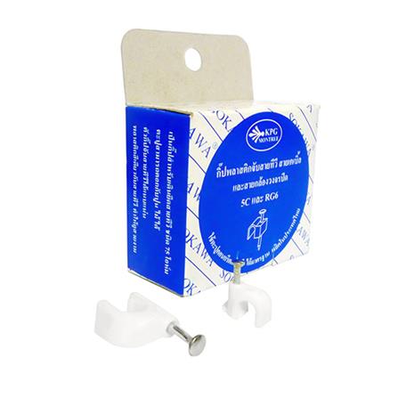 กิ๊บพร้อมตะปู SOKAWA S-091 แพ็ค 30 ชิ้น ขาว