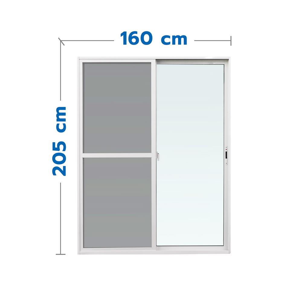 ประตูบานเลื่อน อะลูมิเนียม S-S มุ้ง WINDOW ASIA F10 160X205 ซม. สีขาว
