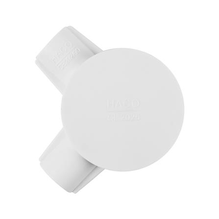 กล่องพักสายกลม 2 ทาง 90 องศา HACO 20 มม. CB202/90 สีขาว_1