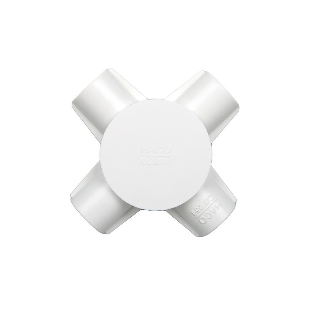 กล่องพักสาย 4 ทาง HACO 25 มม. CB254 สีขาว