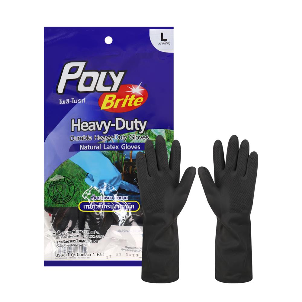 ถุงมือยาง POLY-BRITE HEAVY DUTY SIZE L