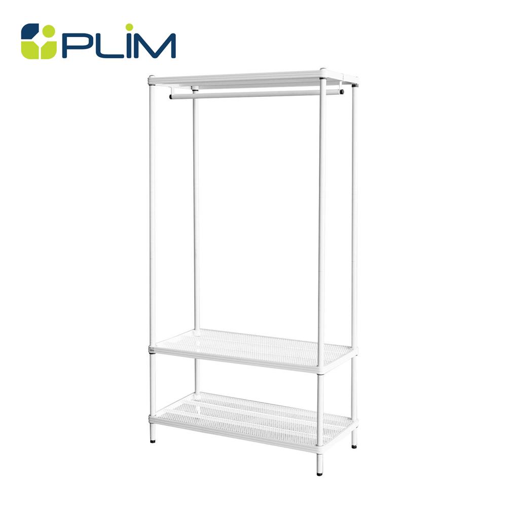 ตู้เสื้อผ้าราวแขวนพร้อมชั้นวาง PLIM MESHGRID 90X45X180 ซม. สีขาว_0