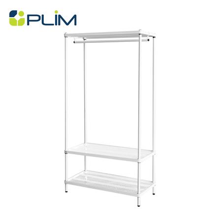 ตู้เสื้อผ้าราวแขวนพร้อมชั้นวาง PLIM MESHGRID 90X45X180 ซม. สีขาว_1