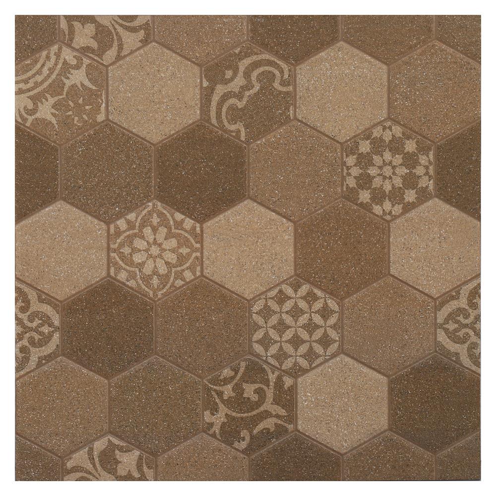 กระเบื้องพื้น 20x20 นิ้ว COTTO เฮกสเคป น้ำตาล PM 1M2