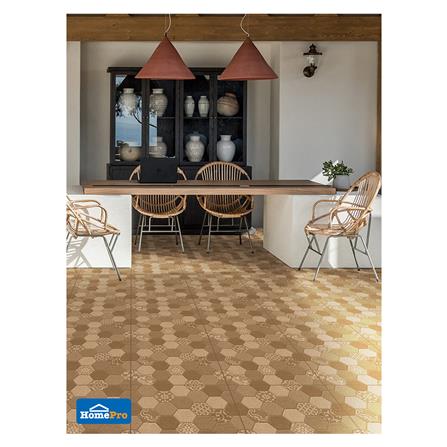 กระเบื้องพื้น 20x20 นิ้ว COTTO เฮกสเคป น้ำตาล PM 1M2_2