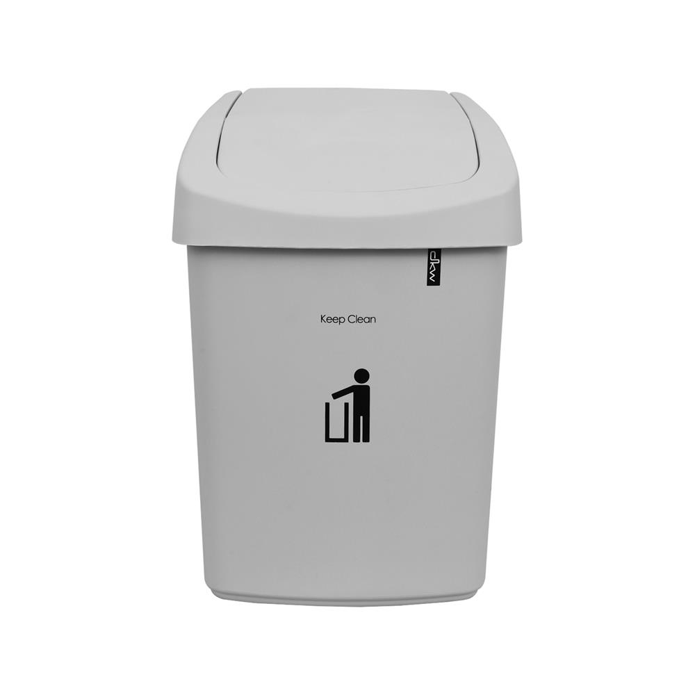 ถังขยะเหลี่ยมฝาสวิง DKW HH-207P 25 ลิตร สีเทา