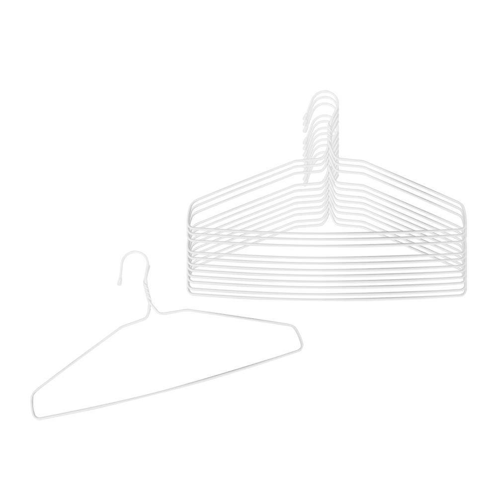 ไม้แขวนเสื้อลวดเคลือบ อ.โรจน์รุ่ง 431 สีขาว แพ็ก 12 ชิ้น