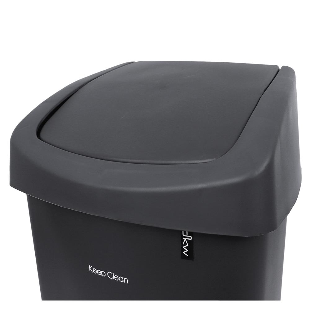 ถังขยะเหลี่ยมฝาสวิง DKW HH-207P 25 ลิตร สีเทา