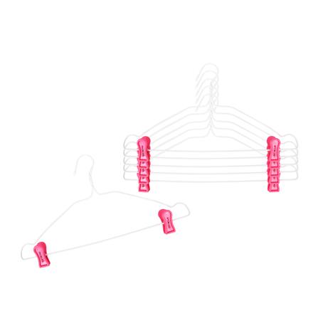 ไม้แขวนเสื้อลวดเคลือบมีตัวหนีบ มีบ่า อ.โรจน์รุ่ง สีชมพู แพ็ก 6 ชิ้น_1