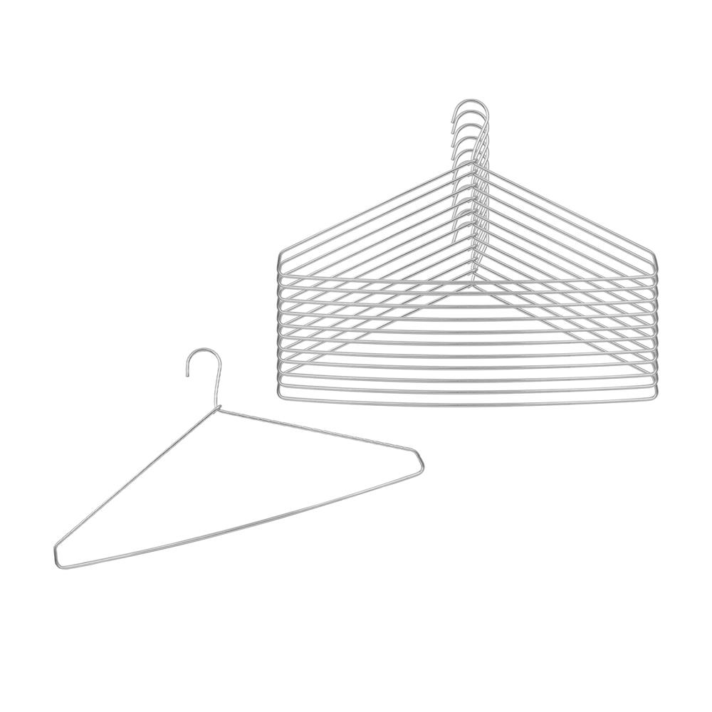 ไม้แขวนเสื้ออะลูมิเนียม อ.โรจน์รุ่ง สีเงิน แพ็ก 12 ชิ้น