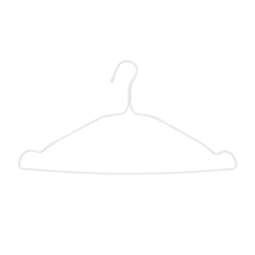 ไม้แขวนเสื้อลวดเคลือบ มีบ่า อ.โรจน์รุ่ง สีขาว แพ็ก 12 ชิ้น