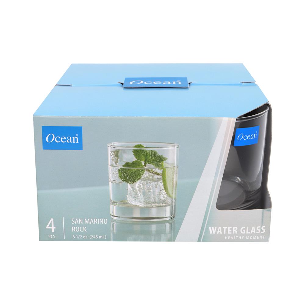 แก้วน้ำ 245ml OCEAN GLASS SAN MARINO ROCK แพ็ก 4 ใบ