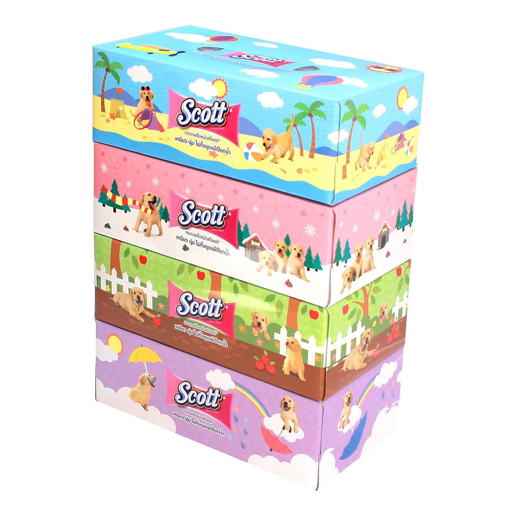 กระดาษเช็ดหน้า SCOTT BOX แพ็ก 4 ชิ้น