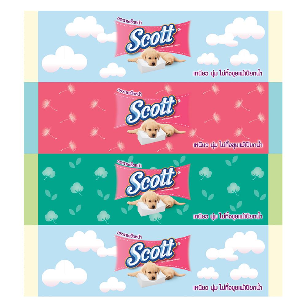 กระดาษเช็ดหน้า SCOTT SOFT PACK 110 แผ่น แพ็ก 4