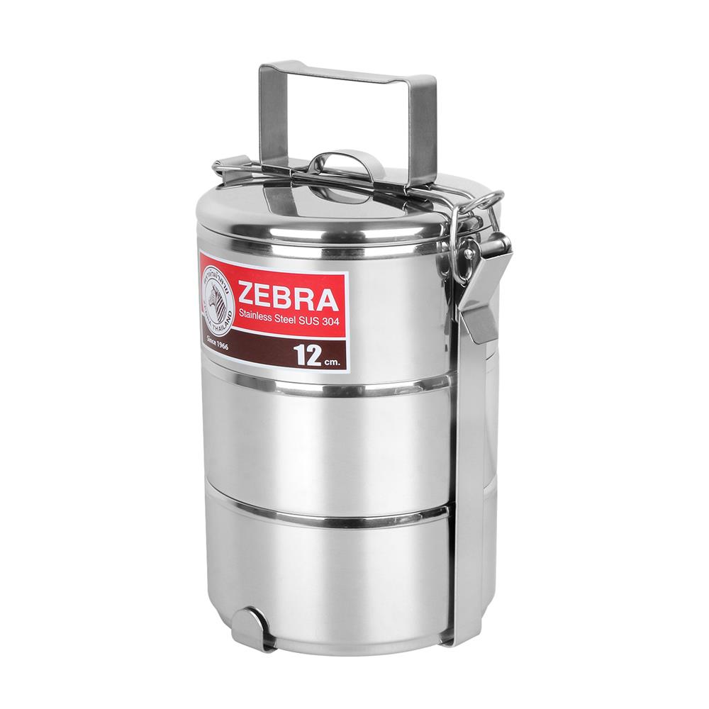 ปิ่นโต ม้าลาย 12 ซม. 3 ชั้น