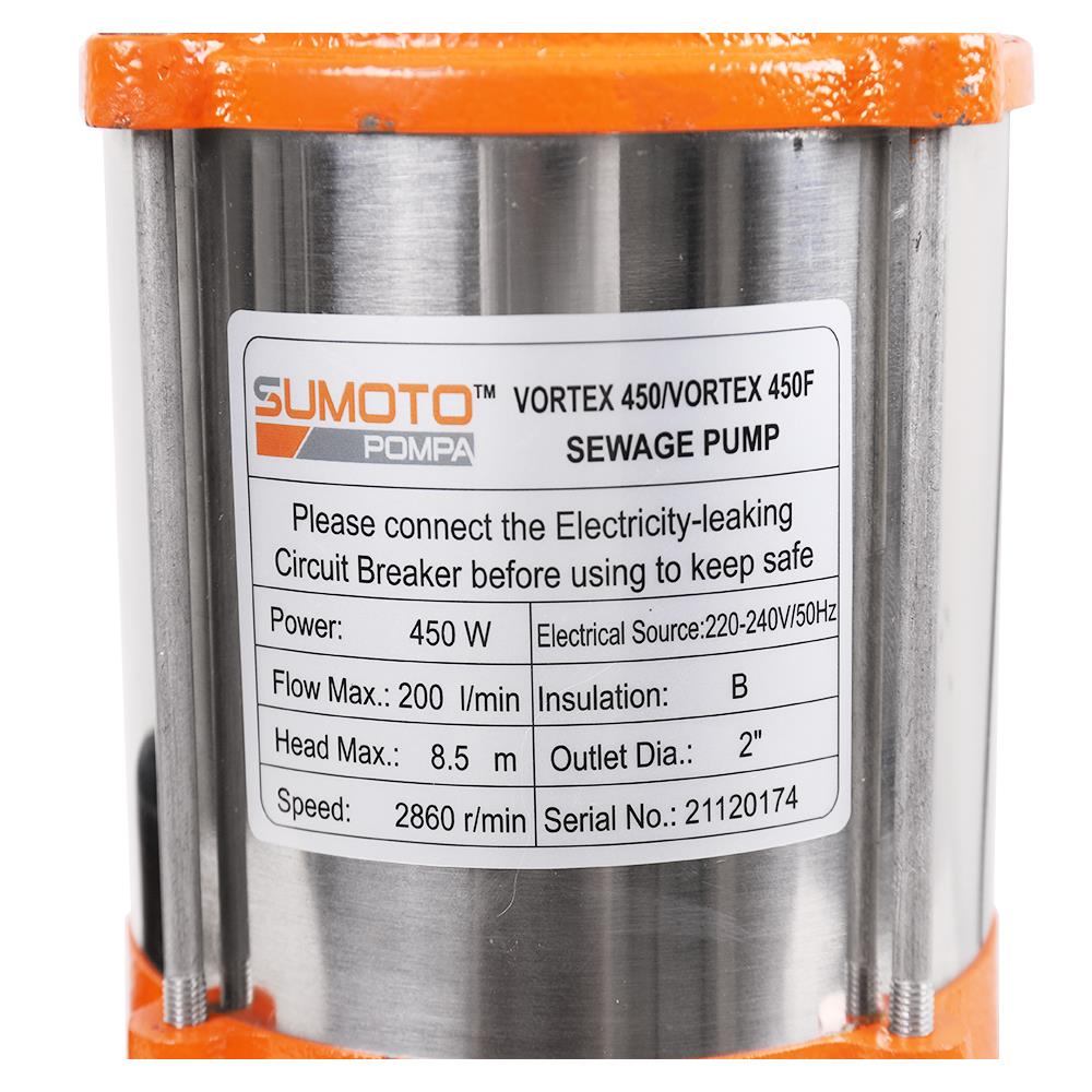 ปั๊มจุ่มน้ำเสีย SUMOTO POMPA DIRT750 750 วัตต์