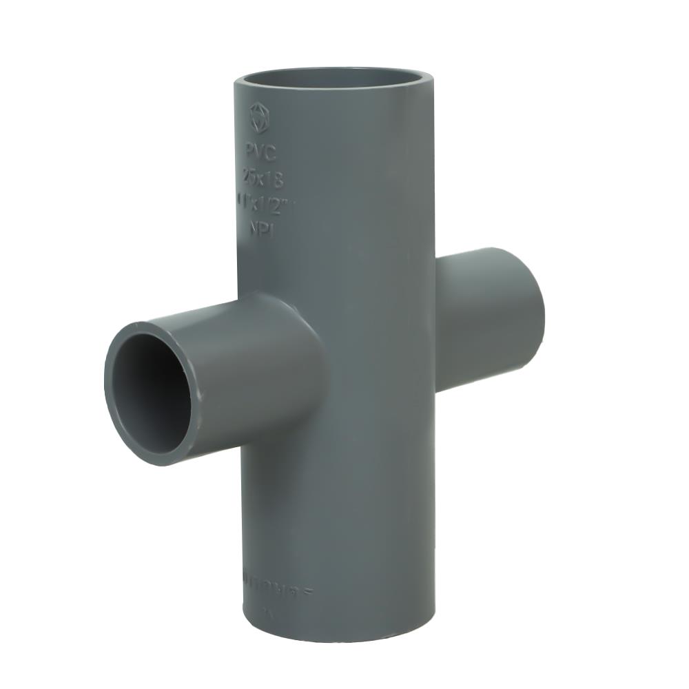 ข้อต่อสี่ทางลด-เกษตร SCG 1 นิ้วx1/2 นิ้ว สีเทา