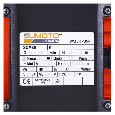 ปั๊มหอยโข่ง SUMOTO POMPA น้ำมากส่งสูง SCM80 3 แรงม้า_3